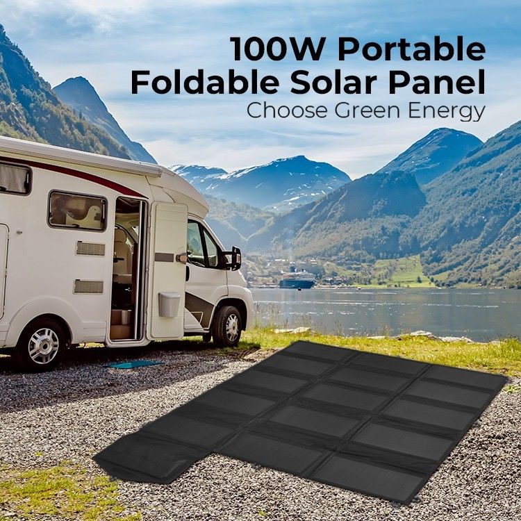 เครื่องชาร์จแผ่นพลังแสงอาทิตย์แบบพกพา 100w สําหรับโรงไฟฟ้า RV โมโนเซลล์