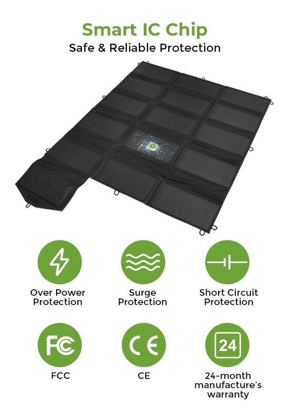 เครื่องชาร์จแผ่นพลังแสงอาทิตย์แบบพกพา 100w สําหรับโรงไฟฟ้า RV โมโนเซลล์
