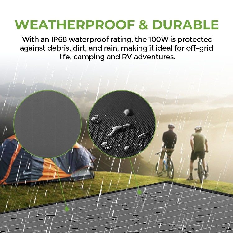 เครื่องชาร์จแผ่นพลังแสงอาทิตย์แบบพกพา 100w สําหรับโรงไฟฟ้า RV โมโนเซลล์