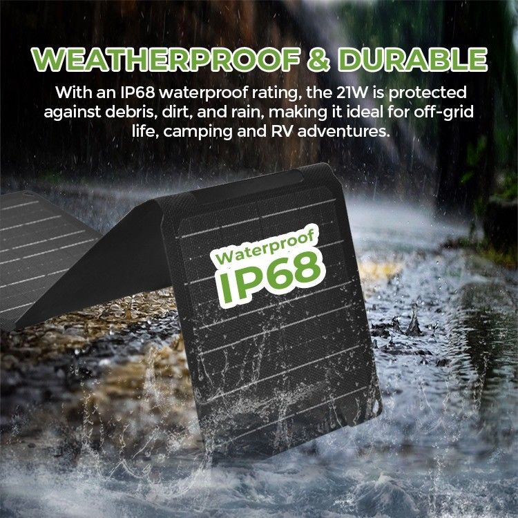 กระเป๋าพลังแสงอาทิตย์พกพา 20W โมโนเซลล์ พร้อมผลิต USB ประเภท C และวัสดุพื้นผิว ETFE
