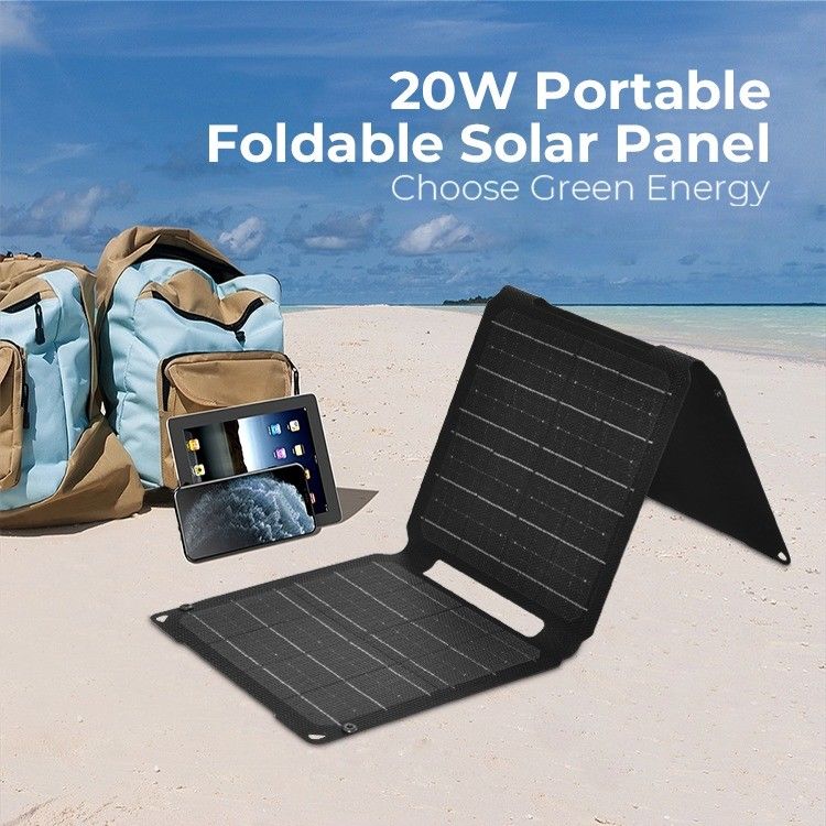 กระเป๋าพลังแสงอาทิตย์พกพา 20W โมโนเซลล์ พร้อมผลิต USB ประเภท C และวัสดุพื้นผิว ETFE