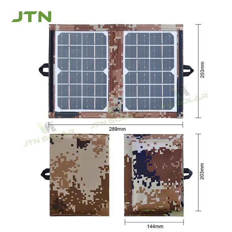 156.75mmx156.75mm ขนาดเซลล์ 6W แผ่นแสงอาทิตย์พกพาและพับได้สําหรับแคมป์กลางแจ้ง
