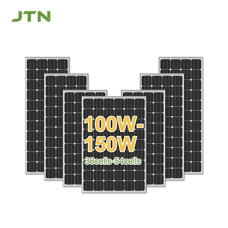 แผ่น PV Mono สีดํา 100W 170W สีดําที่มีวัสดุพื้นผิว PET / ETFE / GLASS