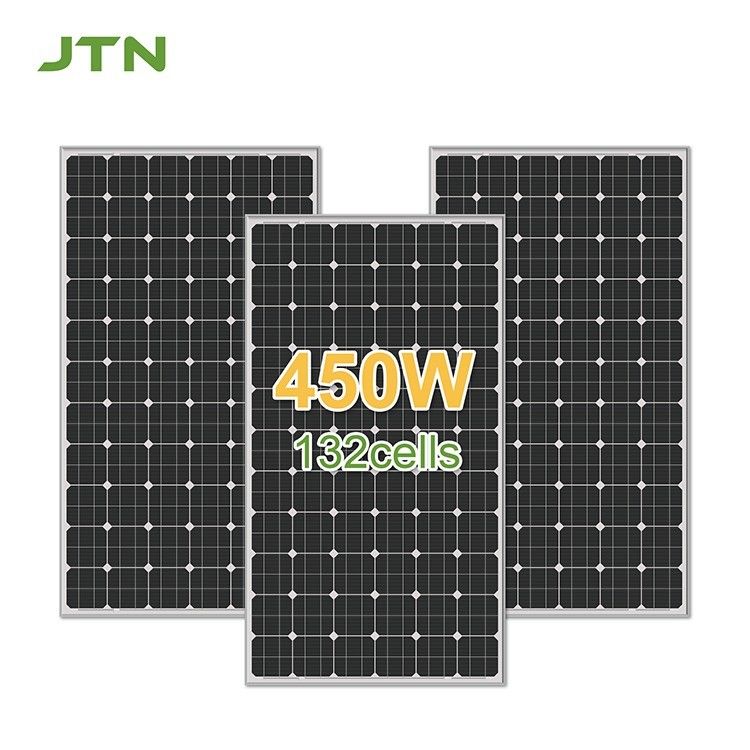 แผนไฟฟ้าโฟลิกซ์แบบครึ่งเซลล์แบบโมโน 450 วัตต์ พร้อมพิมพ์โลโก้ที่กําหนดเองและเชื่อมต่อที่เข้ากันได้